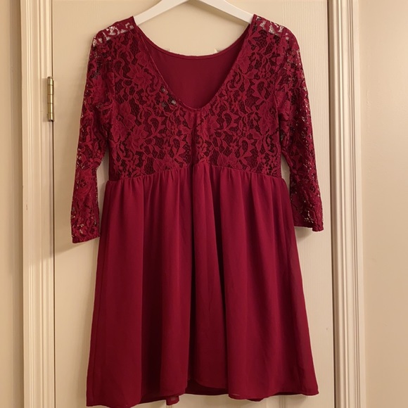 Forever 21 Burgundy Dress - Picture 3 of 6